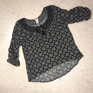 Black and white blouse